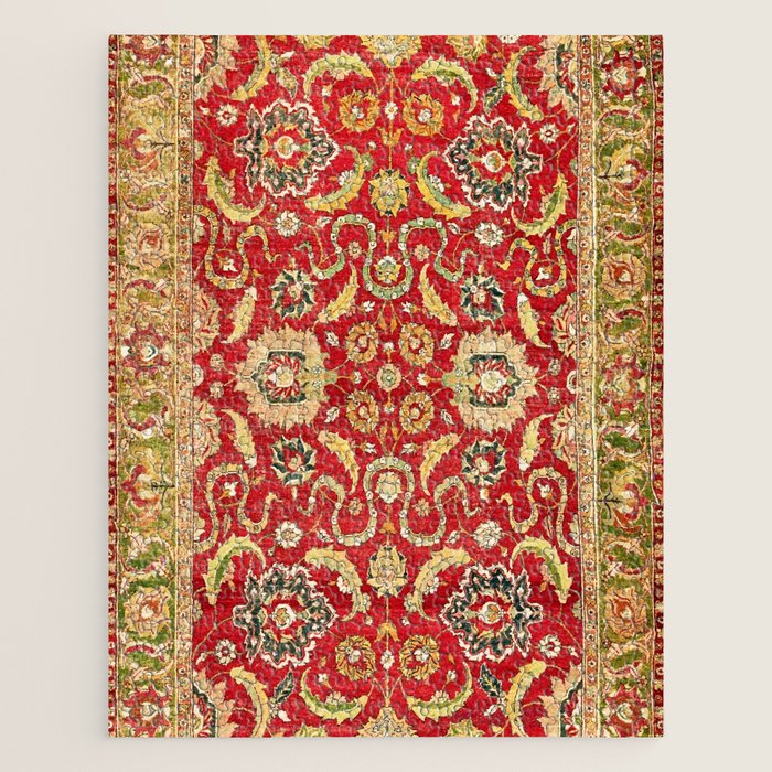 Isphahan Antique Central Persian Rug Print Jigsaw Puzzle Gallery Image 1
