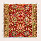 Isphahan Antique Central Persian Rug Print Wood Wall Art Gallery Image 1