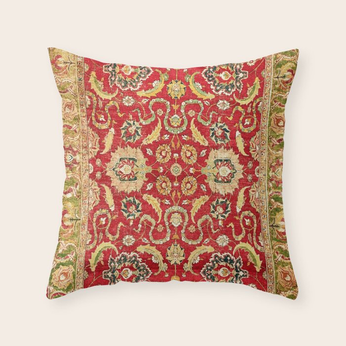Isphahan Antique Central Persian Rug Print Throw Pillow Gallery Image 6