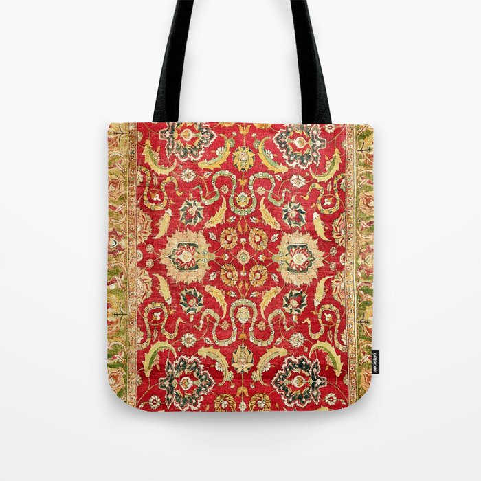 Isphahan Antique Central Persian Rug Print Tote Bag Gallery Image 1