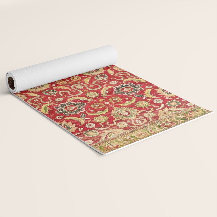 Isphahan Antique Central Persian Rug Print Yoga Mat Gallery Image 2