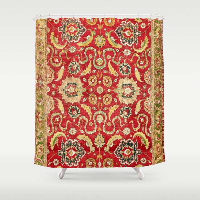 Isphahan Antique Central Persian Rug Print Shower Curtain Gallery Image 1