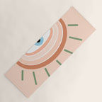 Retro evil eye - neutrals Yoga Mat Gallery Image 1