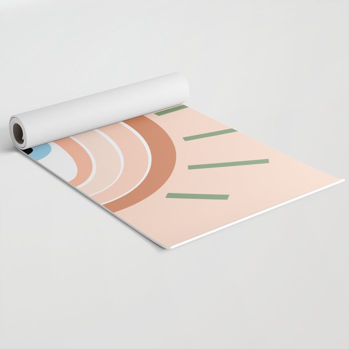 Retro evil eye - neutrals Yoga Mat Gallery Image 2