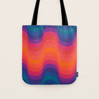 Retro Sacred Geometry | 80s Wavy Vibe Tote Bag Gallery Image 1