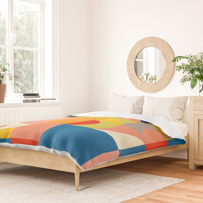 Bold Colorful Geometric Design Bright Vibrant Artwork Duvet Cover Gallery Image 2
