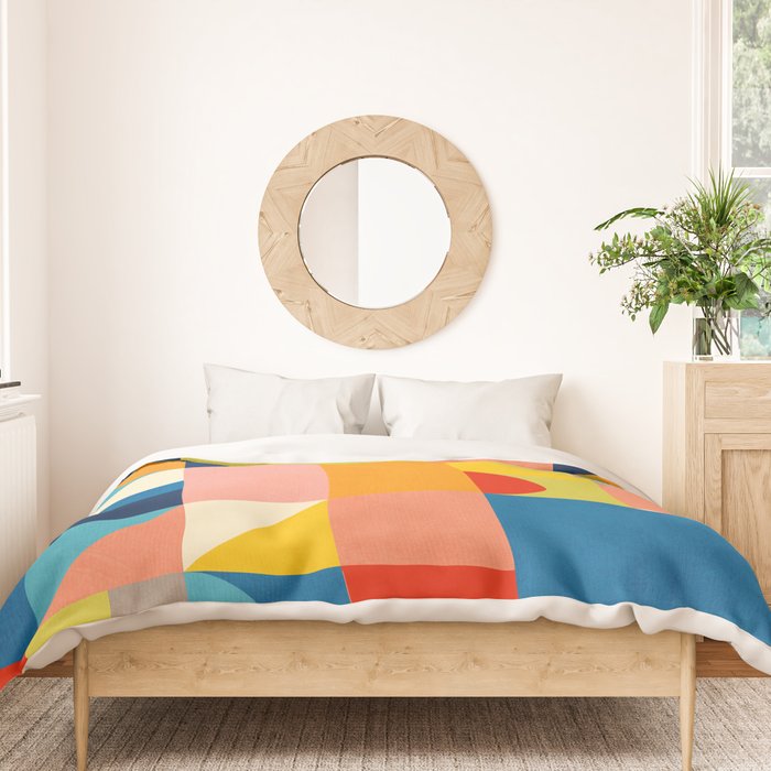 Bold Colorful Geometric Design Bright Vibrant Artwork Duvet Cover Gallery Image 3