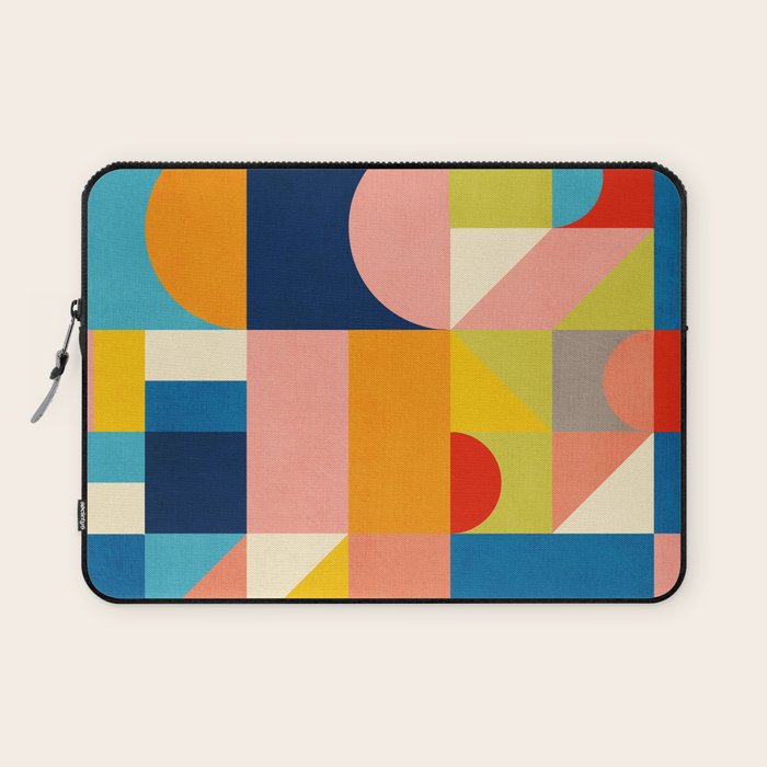 Bold Colorful Geometric Design Bright Vibrant Artwork Laptop Sleeve Gallery Image 1
