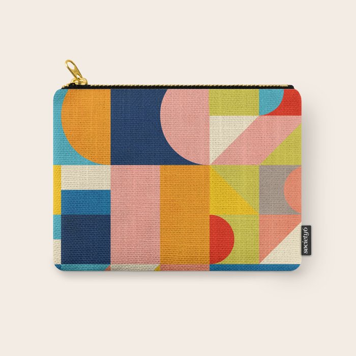 Bold Colorful Geometric Design Bright Vibrant Artwork Carry All Pouch Gallery Image 1
