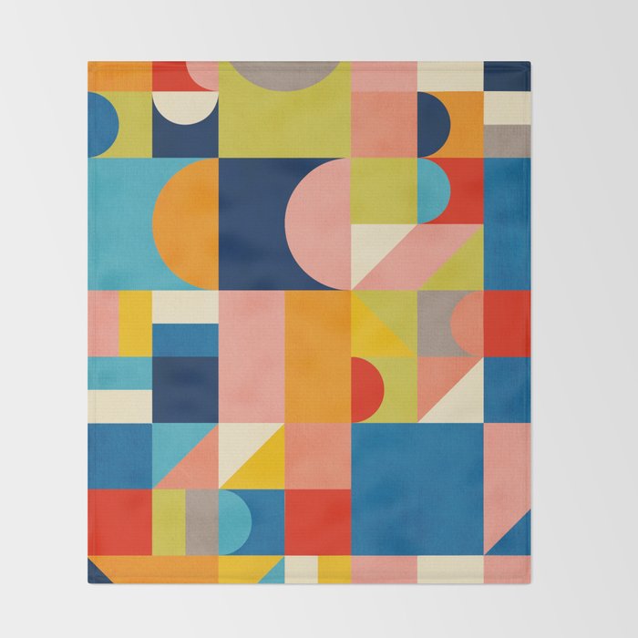 Bold Colorful Geometric Design Bright Vibrant Artwork Throw Blanket Gallery Image 2