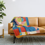 Bold Colorful Geometric Design Bright Vibrant Artwork Throw Blanket Gallery Image 1
