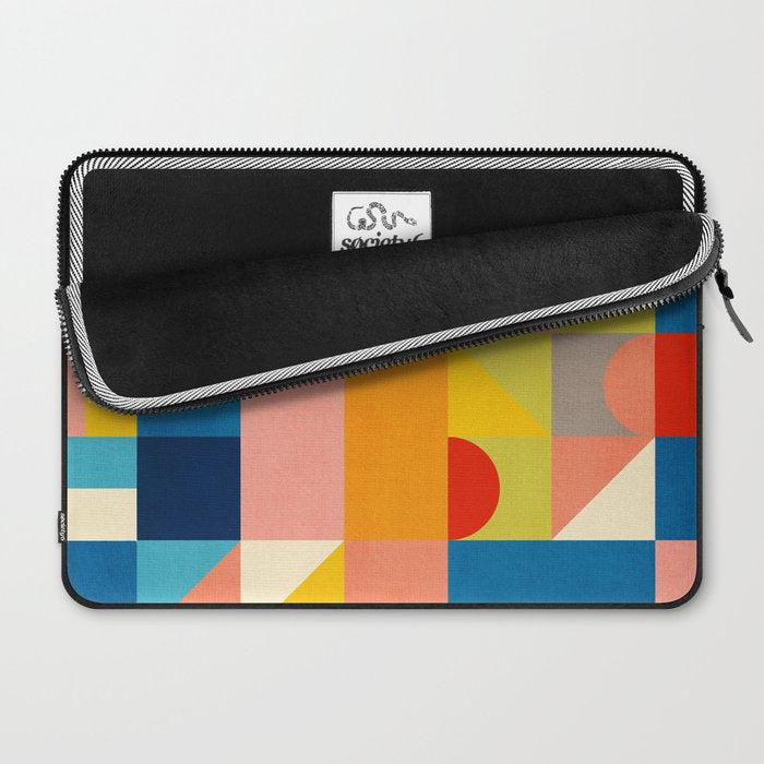 Bold Colorful Geometric Design Bright Vibrant Artwork Laptop Sleeve Gallery Image 2