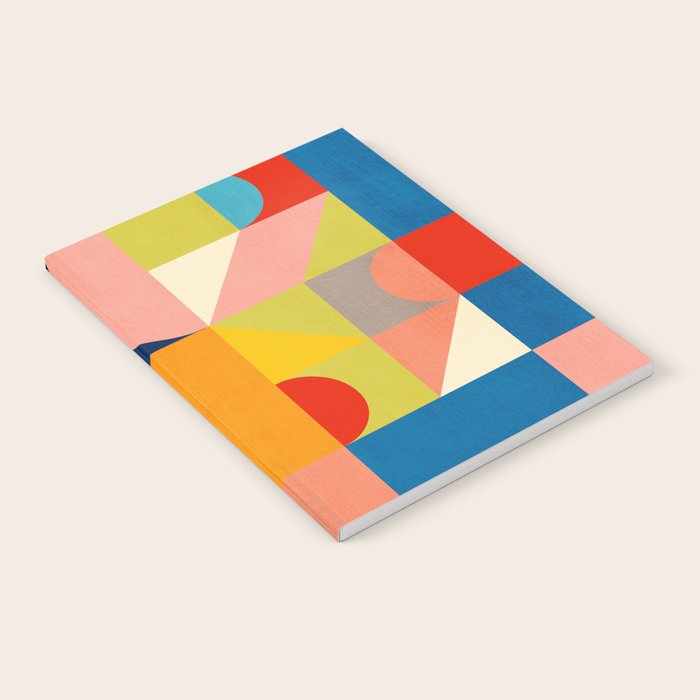 Bold Colorful Geometric Design Bright Vibrant Artwork Notebook Gallery Image 1