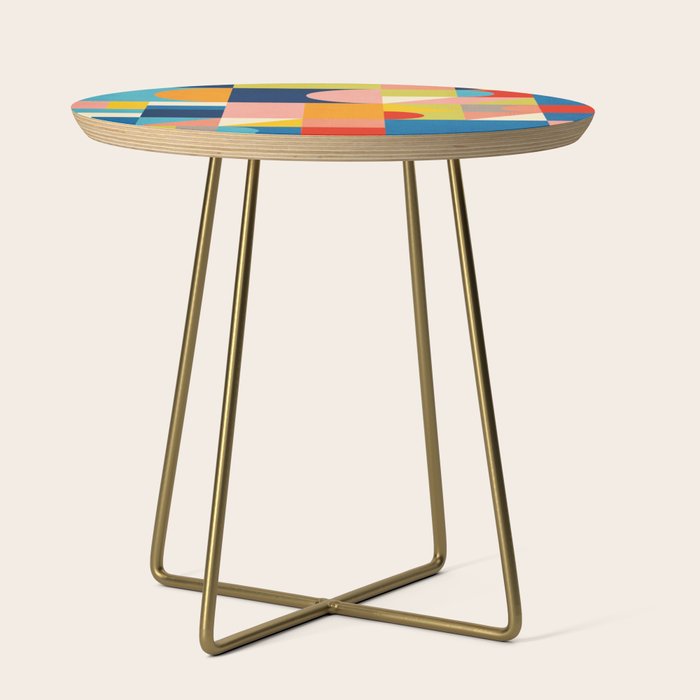 Bold Colorful Geometric Design Bright Vibrant Artwork Side Table Gallery Image 1