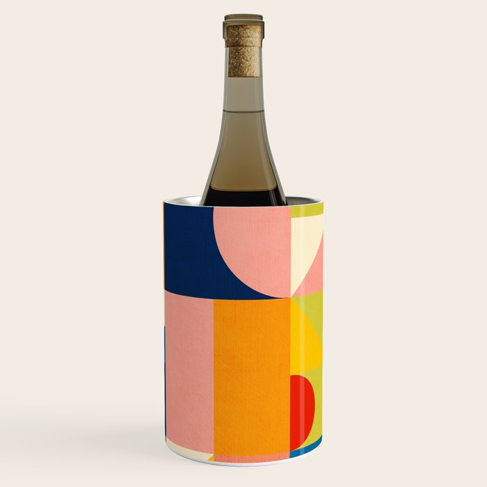 Bold Colorful Geometric Design Bright Vibrant Artwork Wine Chiller Gallery Image 1