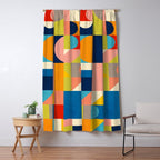 Bold Colorful Geometric Design Bright Vibrant Artwork Window Curtain Gallery Image 5