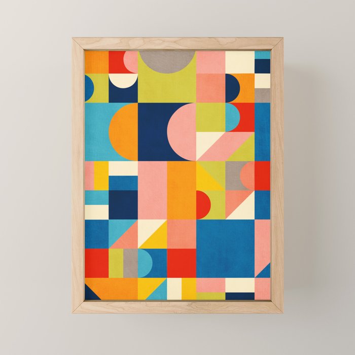 Bold Colorful Geometric Design Bright Vibrant Artwork Mini Art Print Gallery Image 1