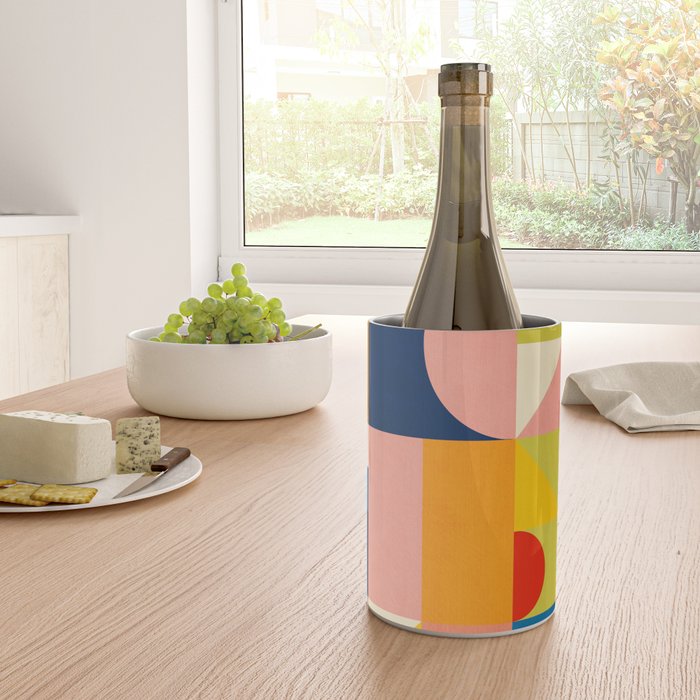 Bold Colorful Geometric Design Bright Vibrant Artwork Wine Chiller Gallery Image 4