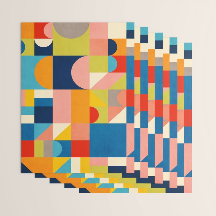 Bold Colorful Geometric Design Bright Vibrant Artwork Wrapping Paper Gallery Image 3