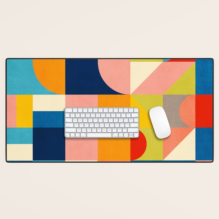 Bold Colorful Geometric Design Bright Vibrant Artwork Desk Mat Gallery Image 1