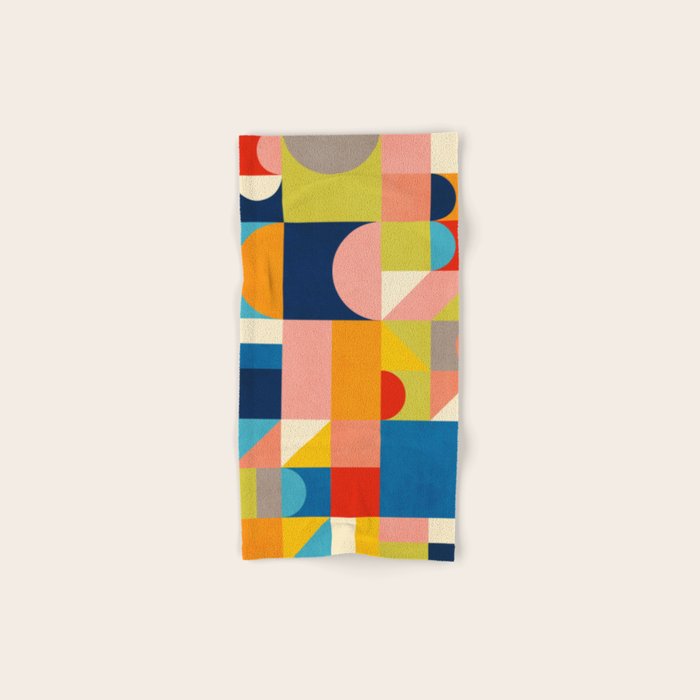Bold Colorful Geometric Design Bright Vibrant Artwork Bath Towel Gallery Image 1