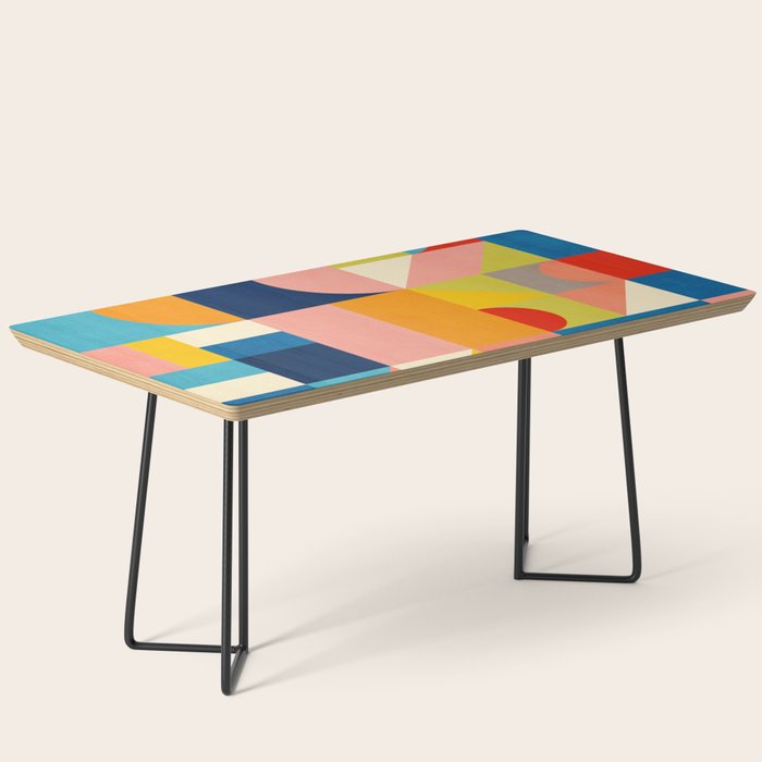 Bold Colorful Geometric Design Bright Vibrant Artwork Coffee Table Gallery Image 1
