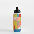 Bold Colorful Geometric Design Bright Vibrant Artwork Water Bottle Gallery Image 2