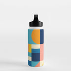 Bold Colorful Geometric Design Bright Vibrant Artwork Water Bottle Gallery Image 3