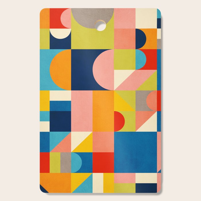 Bold Colorful Geometric Design Bright Vibrant Artwork Cutting Board Gallery Image 1