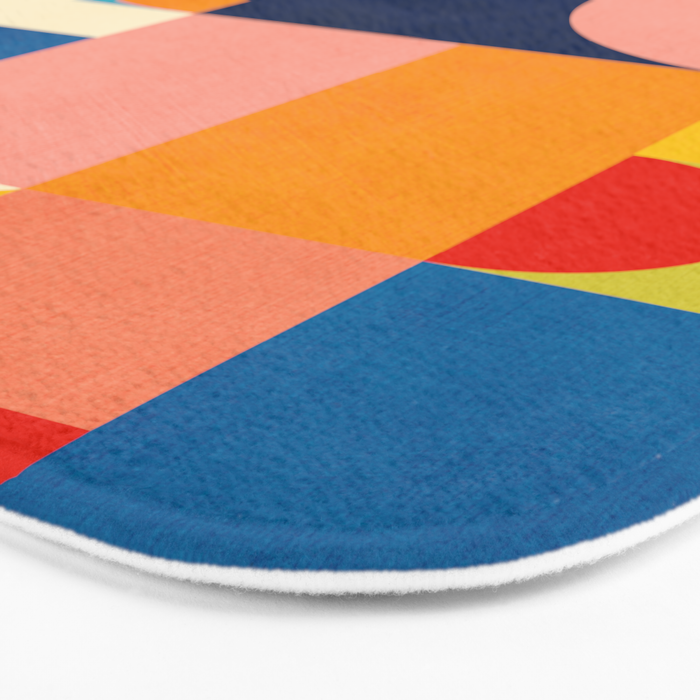 Bold Colorful Geometric Design Bright Vibrant Artwork Bath Mat Gallery Image 3