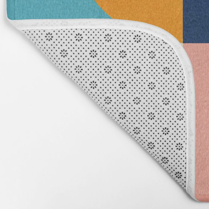Bold Colorful Geometric Design Bright Vibrant Artwork Bath Mat Gallery Image 2