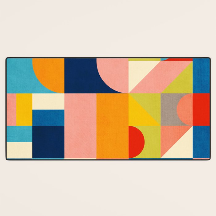 Bold Colorful Geometric Design Bright Vibrant Artwork Desk Mat Gallery Image 3