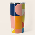 Bold Colorful Geometric Design Bright Vibrant Artwork Travel Mug Gallery Image 1