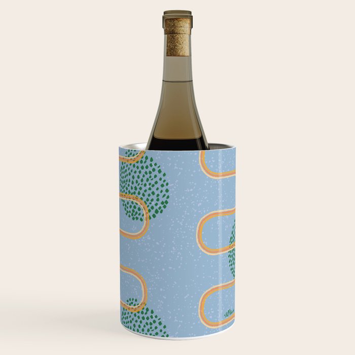 Abstract Fields in Blue-Grey & Green Wine Chiller Gallery Image 3