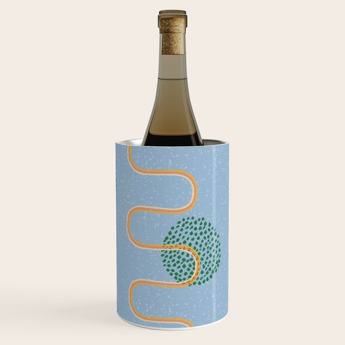 Abstract Fields in Blue-Grey & Green Wine Chiller Gallery Image 2