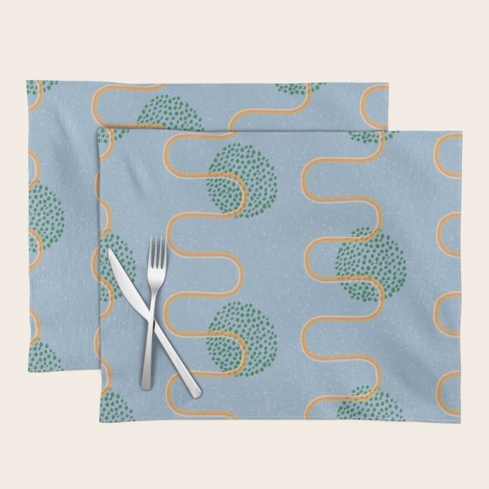Abstract Fields in Blue-Grey & Green Placemat Gallery Image 1