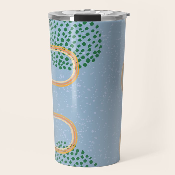 Abstract Fields in Blue-Grey & Green Travel Mug Gallery Image 1