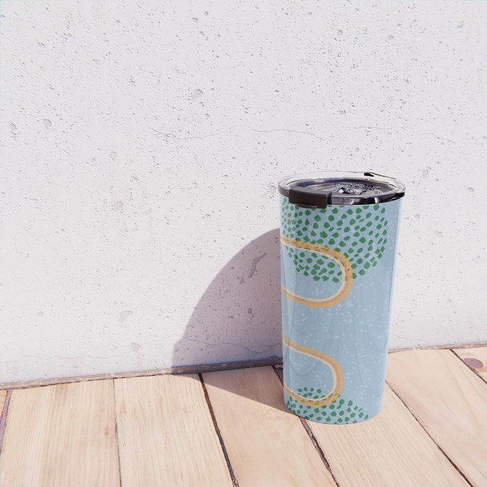 Abstract Fields in Blue-Grey & Green Travel Mug Gallery Image 4