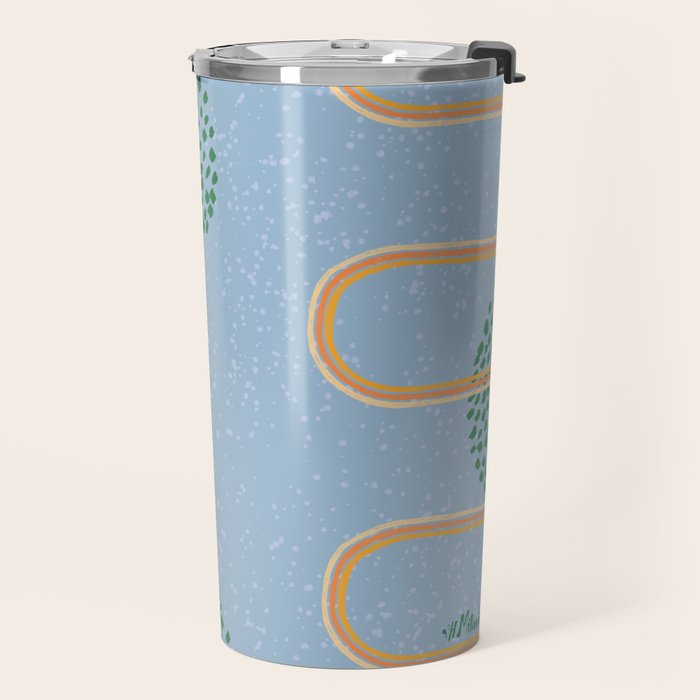 Abstract Fields in Blue-Grey & Green Travel Mug Gallery Image 2