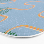 Abstract Fields in Blue-Grey & Green Bath Mat Gallery Image 3