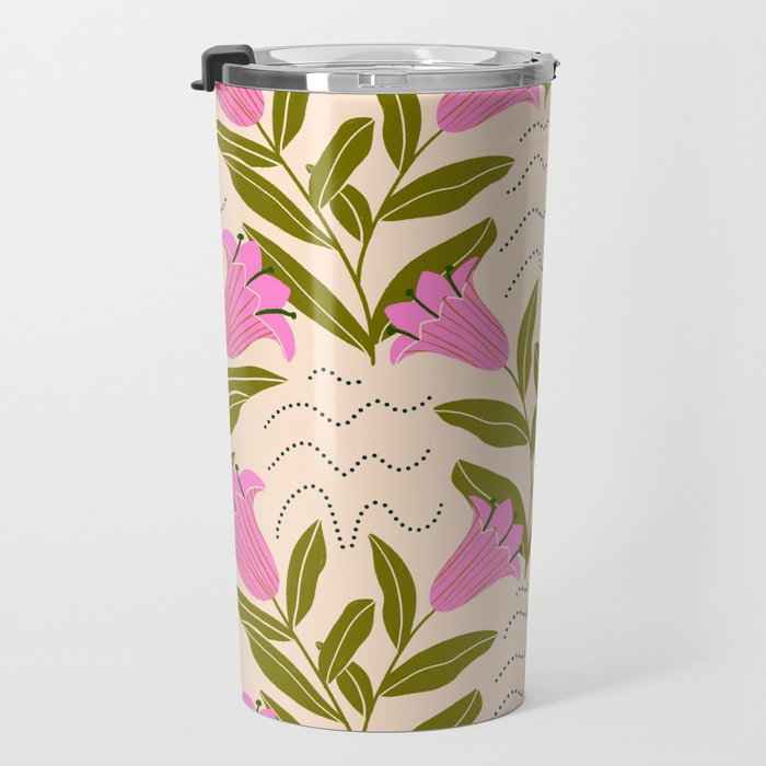 Tulip - Floral Pattern  Travel Mug Gallery Image 3