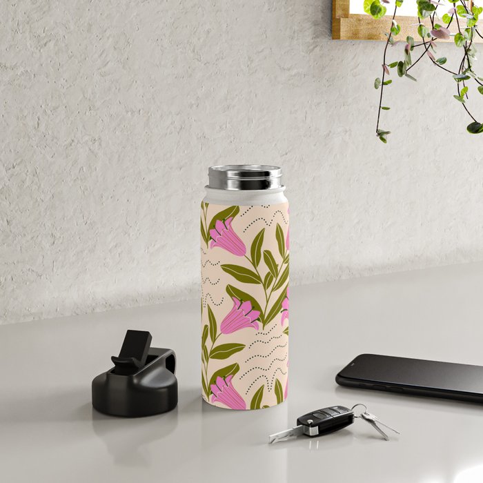 Tulip - Floral Pattern  Water Bottle Gallery Image 4