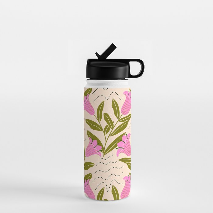 Tulip - Floral Pattern  Water Bottle Gallery Image 1