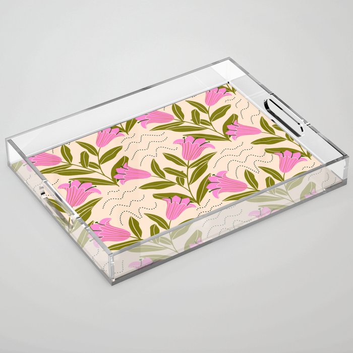 Tulip - Floral Pattern  Acrylic Tray Gallery Image 1