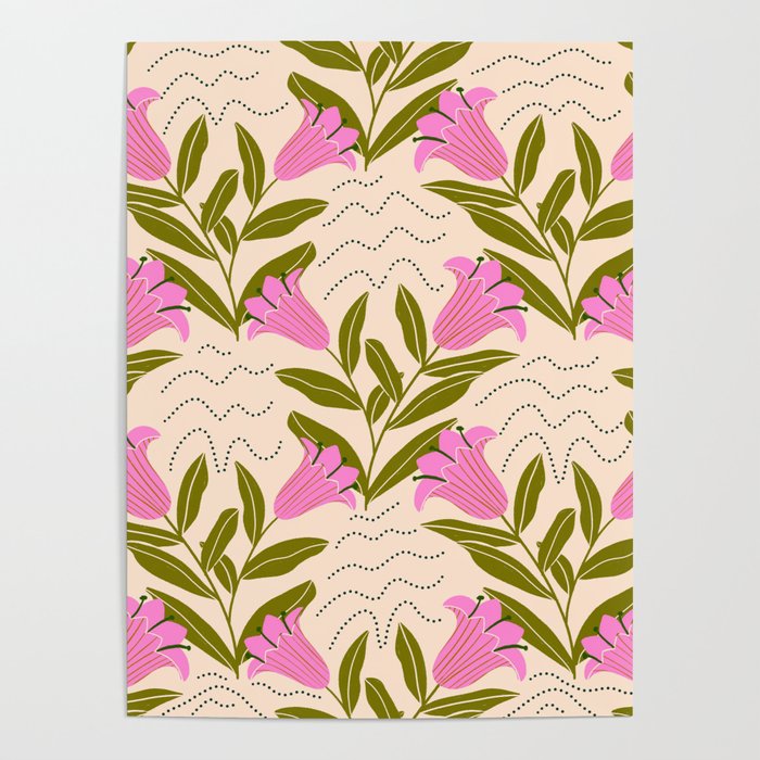 Tulip - Floral Pattern  Poster Gallery Image 1