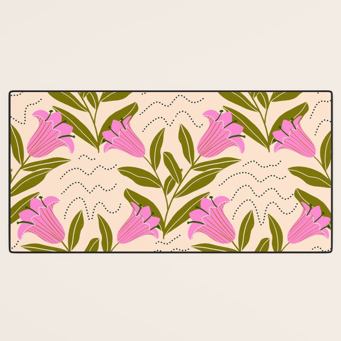 Tulip - Floral Pattern  Desk Mat Gallery Image 3