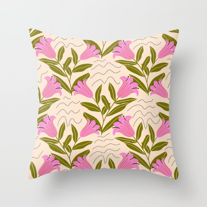 Tulip - Floral Pattern  Throw Pillow Gallery Image 6