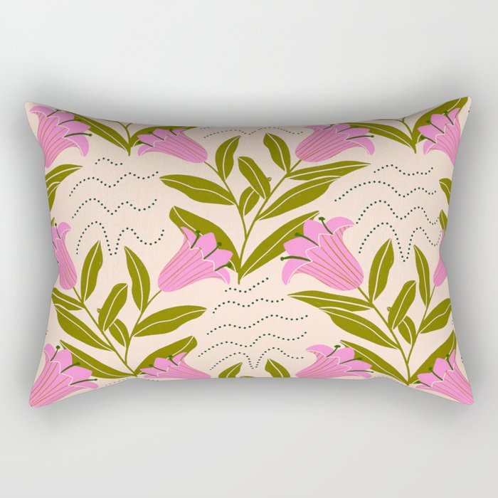 Tulip - Floral Pattern  Rectangular Pillow Gallery Image 1