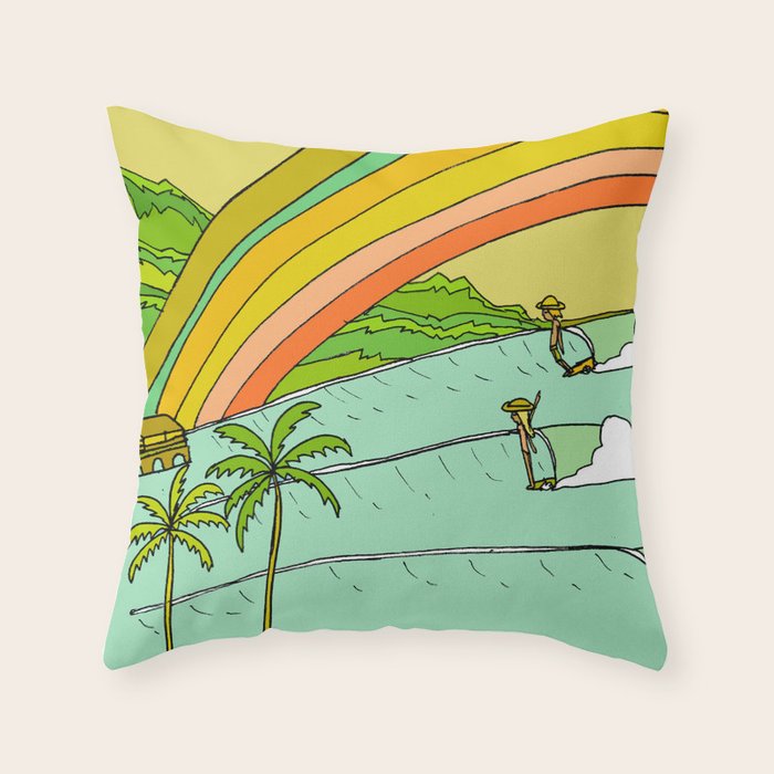 Surf Paradise Rainbow of Happiness Throw Pillow Gallery Image 6