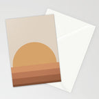 Minimal Retro Sunset Sunrise - Neutral Desert Orange Stationery Card Gallery Image 2